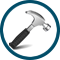 Hammer Icon for Safety Glass