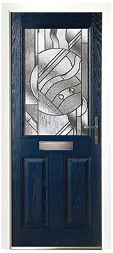 Blue Art Deco Glass Door
